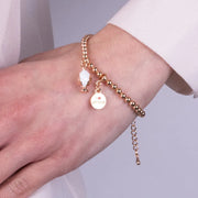 Bracciale in Metallo con pumo bianco