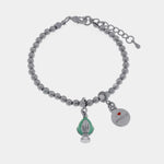 Bracciale in Metallo con pumo verde acqua - BYSIMON gioielli