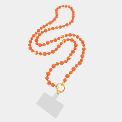Cell Phone Chain with Synthetic Red Pearls