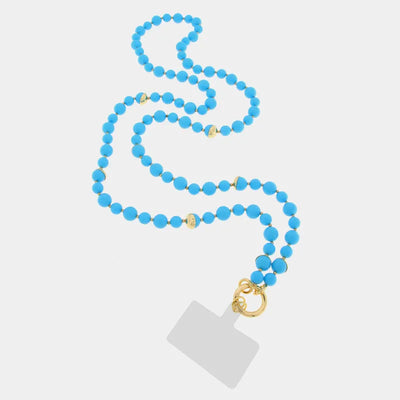 Cell Phone Chain with Synthetic Blue Pearls