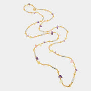 Collana in Metallo con cristalli e pietre viola