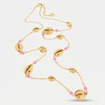 Collana conchiglia con perline rosa | collana con conchiglie | BYSIMON