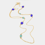 Collana in Metallo con cristalli blu