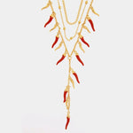 Collana in Metallo pendenti cornetti rossi AMONAPOLI - gioiello BySimon