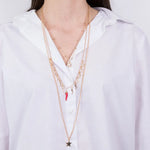 Collana in Metallo pendenti cornetti rossi e stella AMONAPOLI - gioiello BySimon