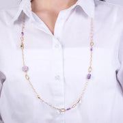 Collana in Metallo con cristalli viola