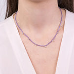 Collana in Metallo con pietre viola e zirconi