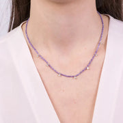 Collana in Metallo con pietre viola e zirconi