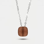 Collana in Metallo con cristallo quadrato marrone - BYSIMON gioielli