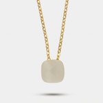 Collana in Metallo con cristallo quadrato bianco - BYSIMON gioielli
