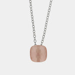 Collana in Metallo con cristallo quadrato rosa cipria - BYSIMON gioielli