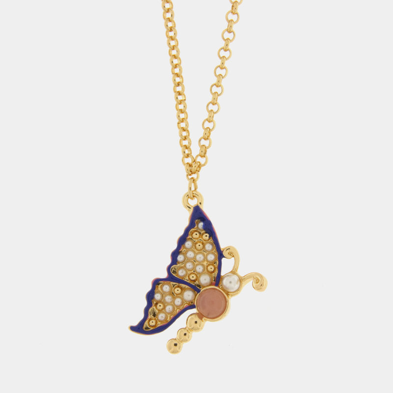Collana in Metallo con farfalla blu SICILY - gioiello BySimon