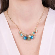 Collana in Metallo con cristalli in colori pastello