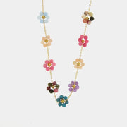 Collana in Metallo con fiori colorati