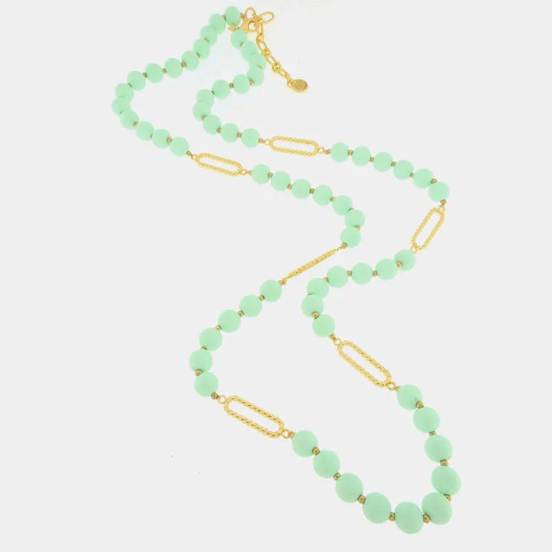 Collana in Metallo con pietre verdi