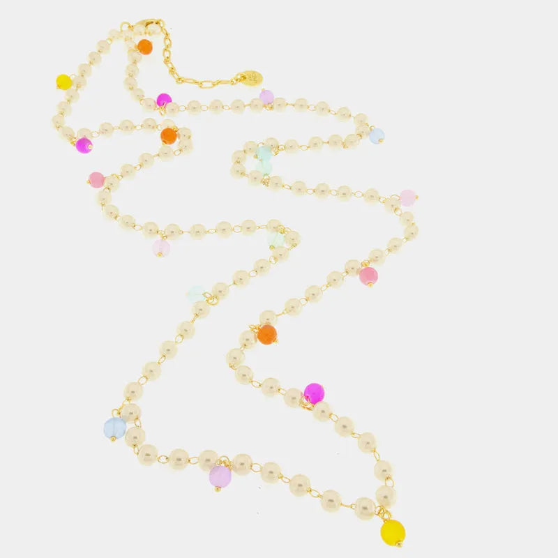 Collana in Metallo con perline e cristalli colorati - BYSIMON gioielli