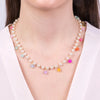 Collana in Metallo con perline e cristalli colorati
