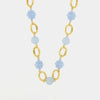 Collana in Metallo a catena con cristalli azzurri