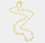 Collana in Metallo a catena con perle - BYSIMON gioielli
