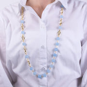 Collana in Metallo con cristalli azzurri