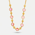 Collana in Metallo con fiori rosa - BYSIMON gioielli