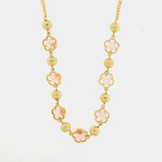 Collana in Metallo con fiori rosa