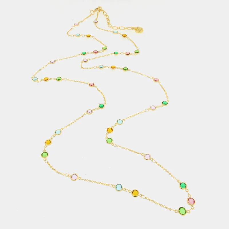 Collana in Metallo con cristalli colorati - BYSIMON gioielli