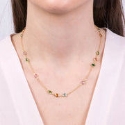 Collana in Metallo con cristalli colorati