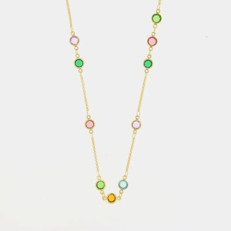 Collana in Metallo con cristalli colorati - BYSIMON gioielli
