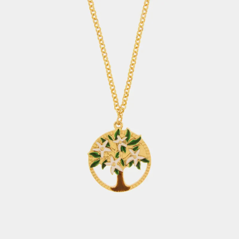 Collana in Metallo con albero di fiori
