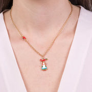 Collana in Metallo con donna, peperoncino e cuore rosso