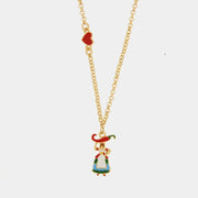 Collana in Metallo con donna, peperoncino e cuore rosso