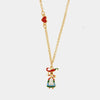 Collana in Metallo con donna, peperoncino e cuore rosso