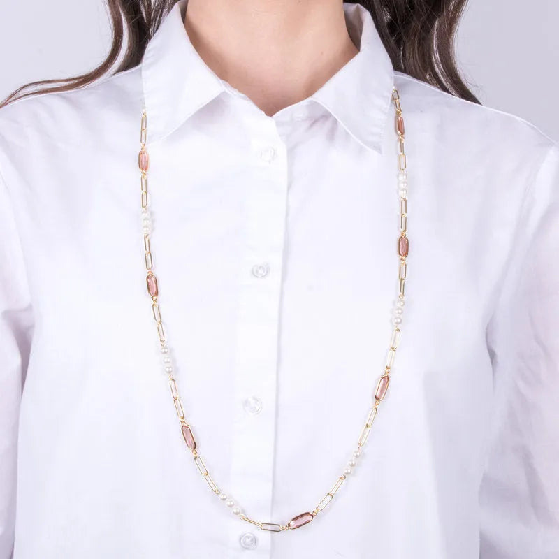Collana in Metallo con perline e cristalli - BYSIMON gioielli