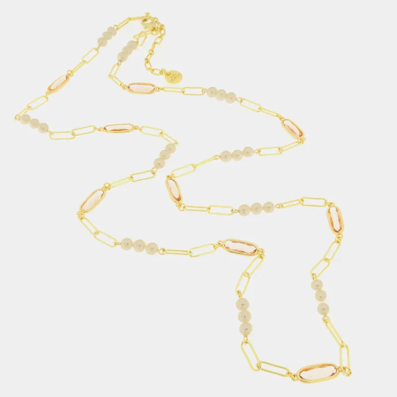 Collana in Metallo con perline e cristalli - BYSIMON gioielli