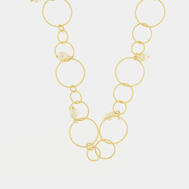 Collana in Metallo a cerchio con perline