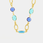 Collana in Metallo con cristalli blu - BYSIMON gioielli