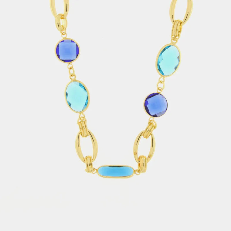 Collana in Metallo con cristalli blu - BYSIMON gioielli