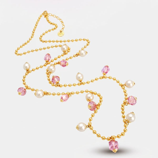 Collana in Metallo con cristalli e perle sintetiche - BYSIMON gioielli