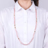 Metal necklace with pink crystals
