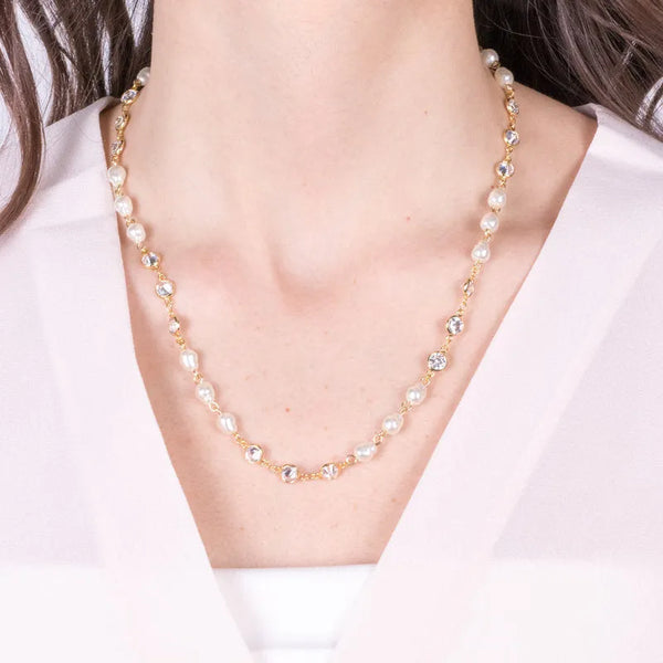 Collana in Metallo con perline e cristalli - BYSIMON gioielli