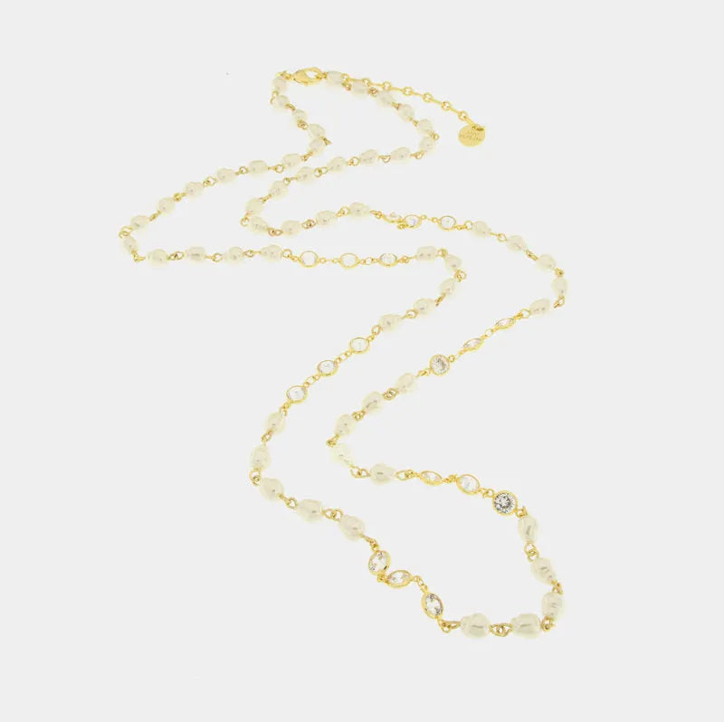 Collana in Metallo con perline e cristalli