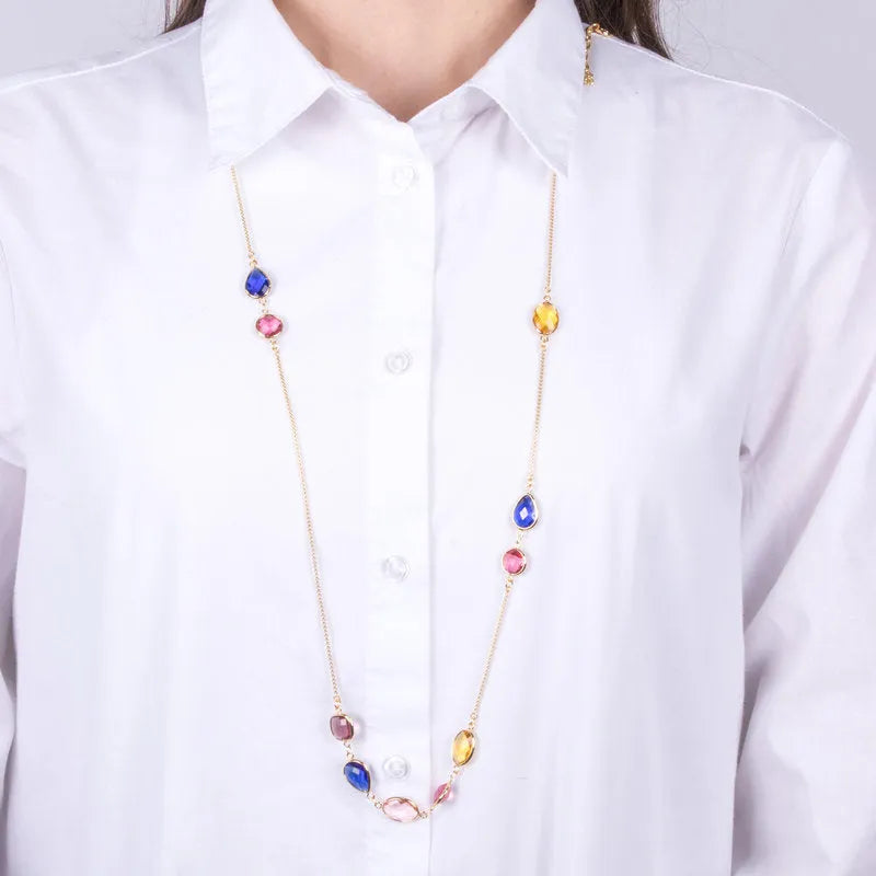Collana in Metallo con cristalli multicolor - BYSIMON gioielli