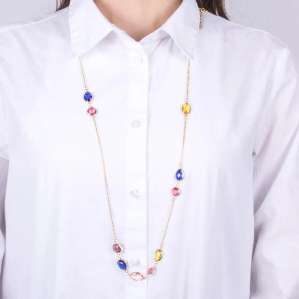 Collana in Metallo con cristalli multicolor - BYSIMON gioielli