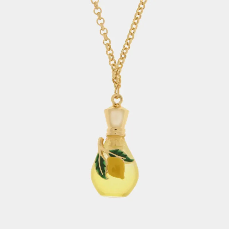 Collana in Metallo con bottiglina e limoni