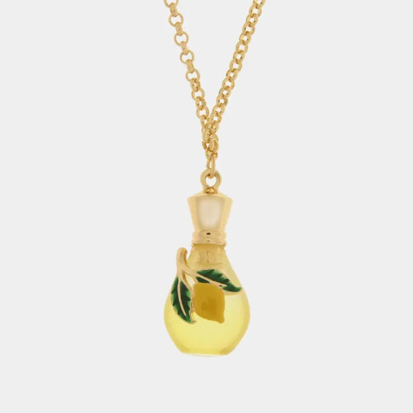 Collana in Metallo con bottiglina e limoni