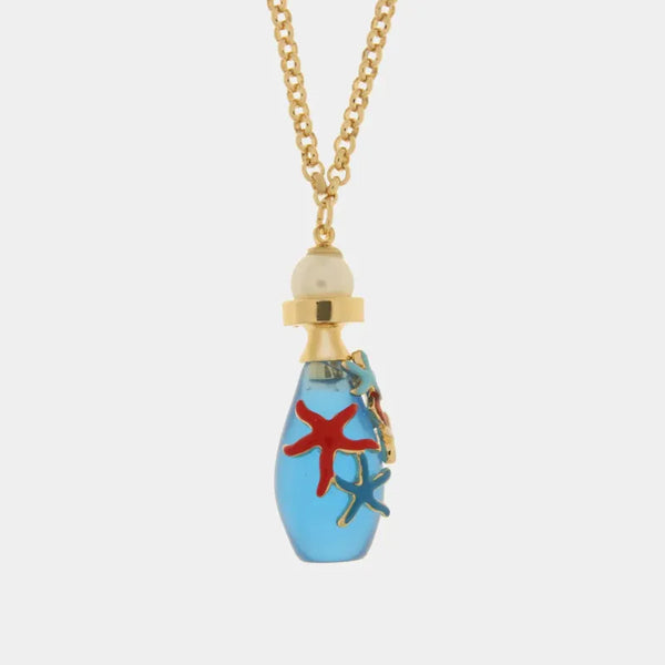 Collana in Metallo con bottiglina ovale e stelle marine