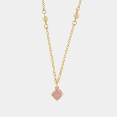 Collana in Metallo con dado rosa