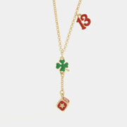 Collana in Metallo con 13, quadrifoglio e dado pendentge