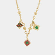 Collana in Metallo con perline e dadi pendenti